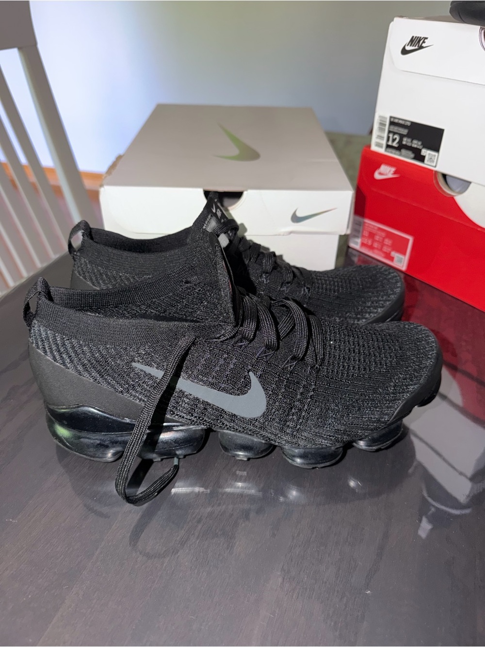 Nike Women's Black Flyknit VaporMax Sneakers